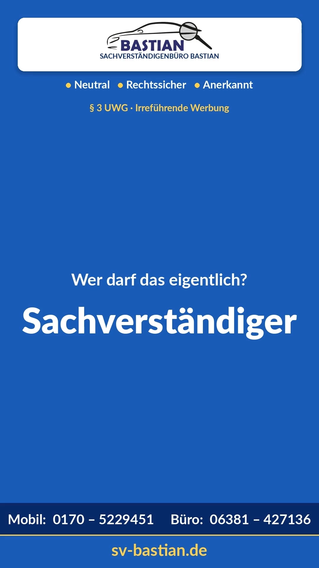 Beitrag von Bastian Kfz-Gutachter auf Facebook
