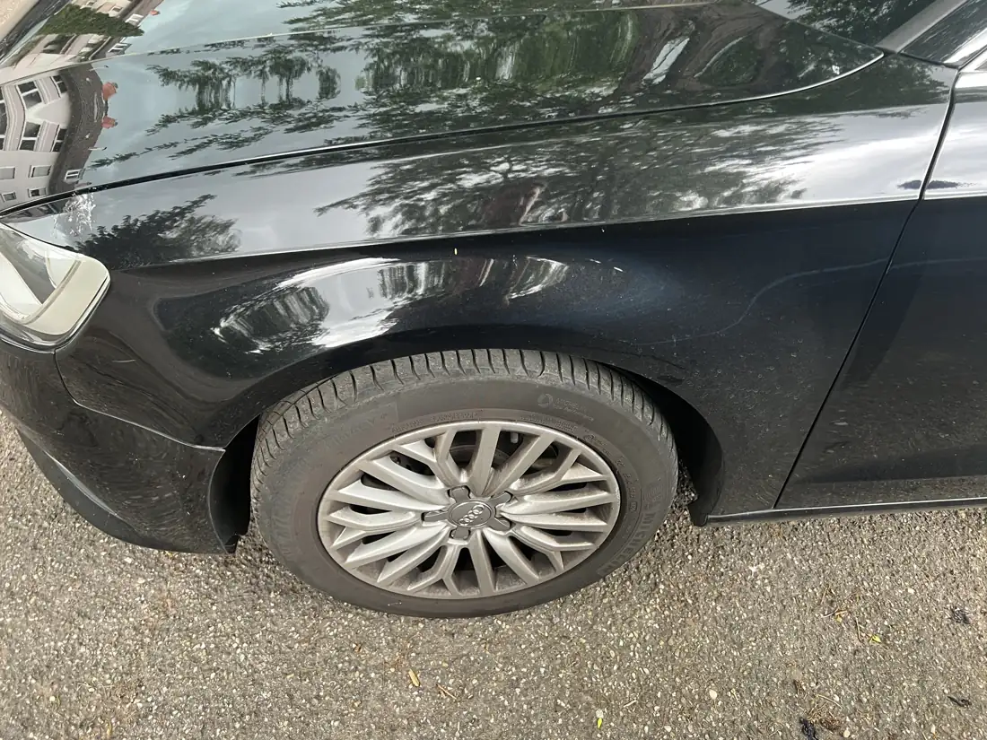 Audi A3 – Rad- und Seitenpartie vorne links, Eingrenzung des Schadenumfangs bei der Besichtigung
